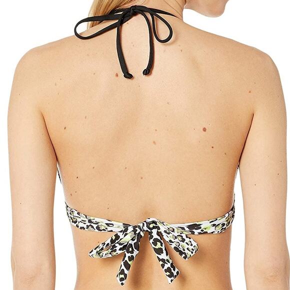 Soluna Swim Neon Leopard Into The Wild Printed Halter Bikini Swim Top Large NEW - Picture 2 of 6